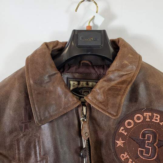 Bare Fox Vintage Men's Brown Leather Jacket SZ 2XL NWT image number 2