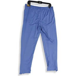 Womens Blue Elastic Waist Pockets Straight Leg Track Pants Size Large alternative image