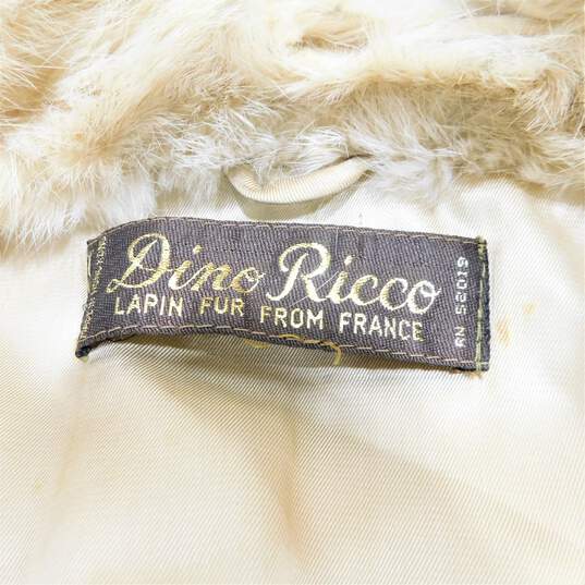 Vintage Dino Ricco French Cream Rabbit Fur Women's Short Coat image number 5