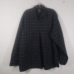 Mens Check Cotton Collared Long Sleeve Chest Pockets Button-Up Shirt Size XL