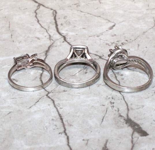 Sterling Silver CZ Accent Ring Set Of 3 Sizes 6.50, 7.50, 8.50 image number 4