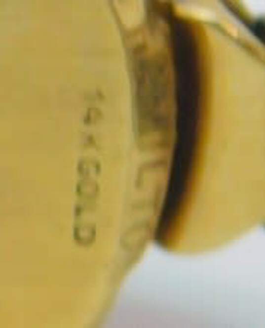 Vintage 14K Yellow Gold Case Hamilton 17 Jewel Ladies Mechanical Watch 13.3g image number 3