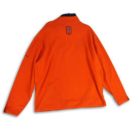 Mens Orange Mock Neck 1/4 Zip Long Sleeve Pullover Jacket Size XXL alternative image