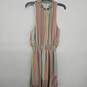 Multi Stripe Cinched Waist Asymmetrical Dress image number 1