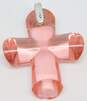 Baccarat France 925 Pink Glass Eden Cross Pendant 8.2g image number 8