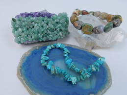 Artisan Multi Color Ocean Jasper Aventurine & Turquoise Beaded Bracelets Variety 119.8g