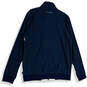 Mens Blue Gray Mock Neck Long Sleeve Full-Zip Windbreaker Jacket Size XL image number 2