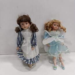 Anna Collection Porcelain Dolls Assorted 2pc Bundle