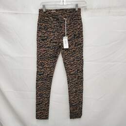 NWT AG Farrah Skinny Ankle Dark Green Animal Print Pants Size 24 x 27