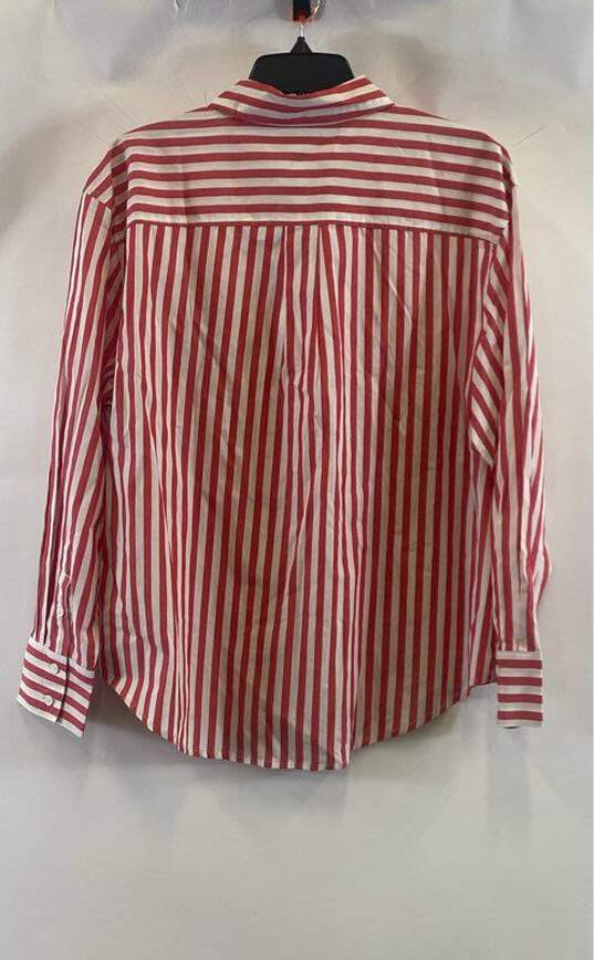 Liz Claiborne Women's Red Stripe Button Up- L NWT image number 2