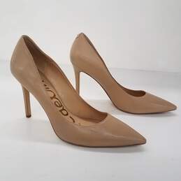 Sam Edelman Women's Hazel Beige Leather Pointed Toe Pumps Size 9.5