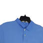 Mens Blue Short Sleeve Collared Regular Fit Golf Pullover Polo Shirt Size L image number 3