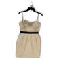 Womens White Sweetheart Neck Spaghetti Strap Back Zip Mini Dress Size 4 image number 1