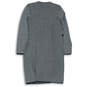NWT Womens Gray Black Chevron Long Sleeve Crew Neck Sheath Dress Size L image number 2