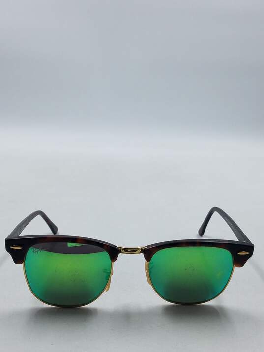 Ray-Ban Tortoise Clubmaster Mirrored Sunglasses image number 2