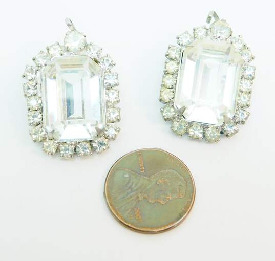 Vintage Silver Tone Clear Rhinestone Costume Jewelry 46.1g image number 3