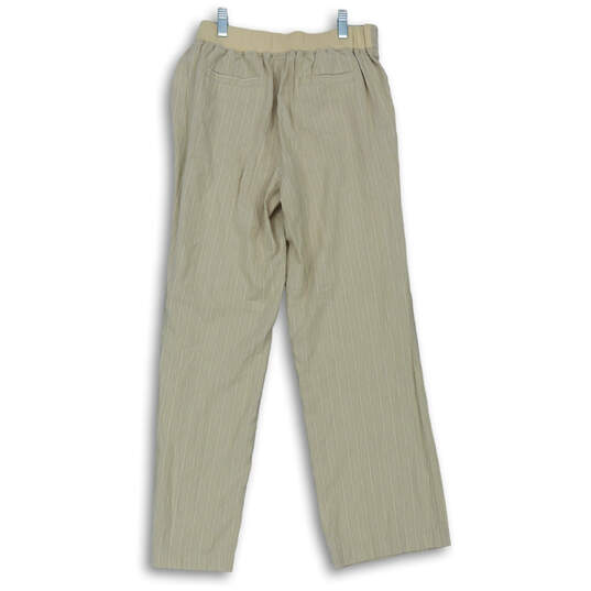 Womens Khaki Striped Slash Pocket Straight Leg Trouser Pants Size 6P image number 3