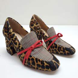 Antonio Melani Women's Leopard Plaid Loafer Heels Size 6M alternative image