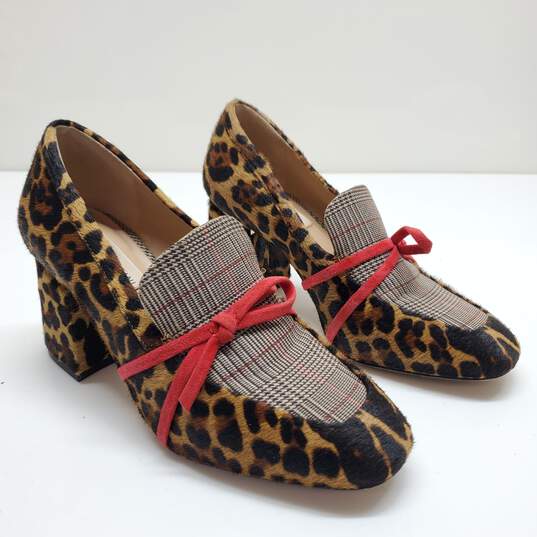 Antonio Melani Women's Leopard Plaid Loafer Heels Size 6M image number 2