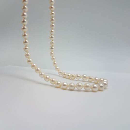 14k Gold Knotted FW Pearl 17 Inch Necklace 27.0g image number 4