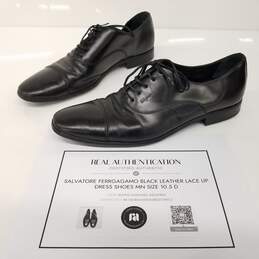 Salvatore Ferragamo Black Leather Lace Up Dress Shoes Men's Size 10.5D