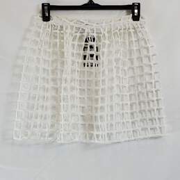 1Z45 Women White Netted Skirt Sm M NWT