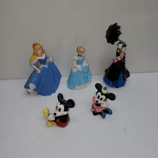 Ceramic Disney Character Figurines Lot of 5 Japan image number 1