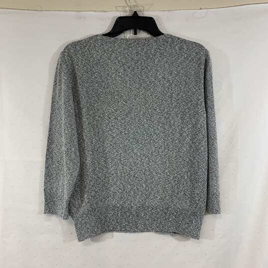 Certified Authentic Women's Grey St. John 3/4 Sleeve Sweater, Sz. 10 image number 2