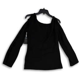 NWT Womens Black Long Sleeve Scoop Neck Pullover Blouse Top Size Medium alternative image