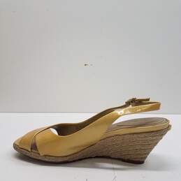 Cole Haan Gold Patent Leather Espadrille Sandal Wedge Shoes Size 9.5 B alternative image