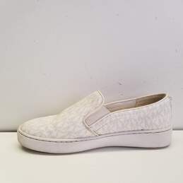 Michael Kors Keaton Signature White Canvas Slip On Sneakers Shoes Women's Size 7 M alternative image