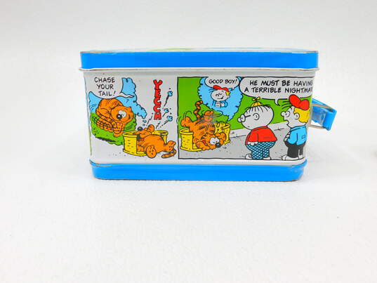 Vintage 1982 Aladdin Heathcliff Metal Lunchbox With Thermos image number 4