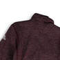 Womens Purple Long Sleeve Mock Neck Quarter Zip Pullover Sweatshirt Size S image number 4