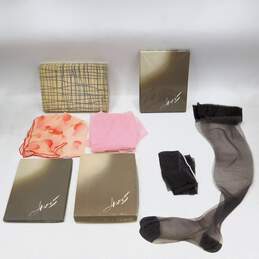 Vintage Hanes Women's Pantyhose Stockings Hosiery W/ Scarf Handkerchief & Boxes