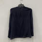Womens Blue Long Sleeve V-Neck 1/2 Zip Fashionable Blouse Top Size Small image number 2