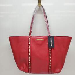 Steve Madden Red Leather Tote Bag