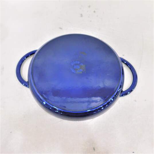 Staub France Blue Round 12 inch Cast Iron Grill Pan w/ Lid image number 3