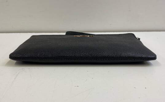 COACH Black Leather Zip Envelope Pouch Wallet Wristlet image number 5