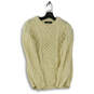 Womens Beige Long Sleeve Crew Neck Knitted Pullover Sweater Size Small image number 1