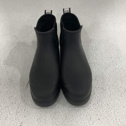 Womens Droplet 1130831 Black Round Toe Pull-On Ankle Rain Boot Size 10