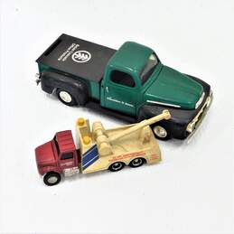 Ertl Mighty Movers Dentmeyer Bros Wreck & 1951 Ford Pickup Tow Truck Bank