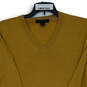 Womens Mustard Yellow Long Sleeve V-Neck Pullover Sweater Size Large image number 3