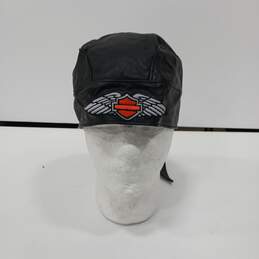 Adult Black Harley-Davidson Leather Head Covering Hat