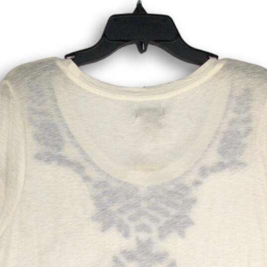 NWT Womens White Blue Embroidered Short Sleeve Pullover Blouse Top Size 1X image number 4