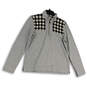 Womens Gray Mock Neck Long Sleeve 1/4 Zip Pullover Sweatshirt Size S image number 1