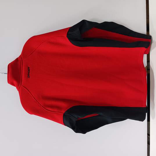 Men's Spyder Half-Zip Red/Black Sweater Size L image number 2