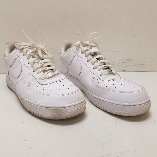 Nike Air Force 1 Low '07 Triple White Casual Shoes Men's Size 14 image number 3