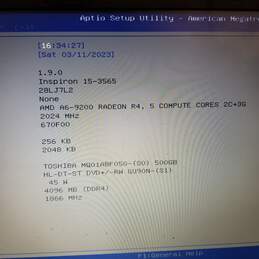 Dell Inspiron 15-3565 AMD A6@2.0GHz Storage 500GB Memory 4GB alternative image