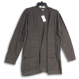 NWT Womens Gray Heather Long Sleeve Open Front Cardigan Sweater Size XL