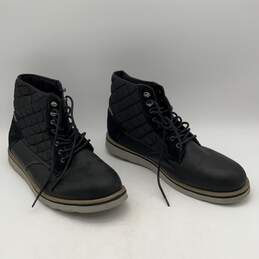 Stacy Adams Mens Black Leather Quilted Lace Up Winter Chukka Boots Size 13